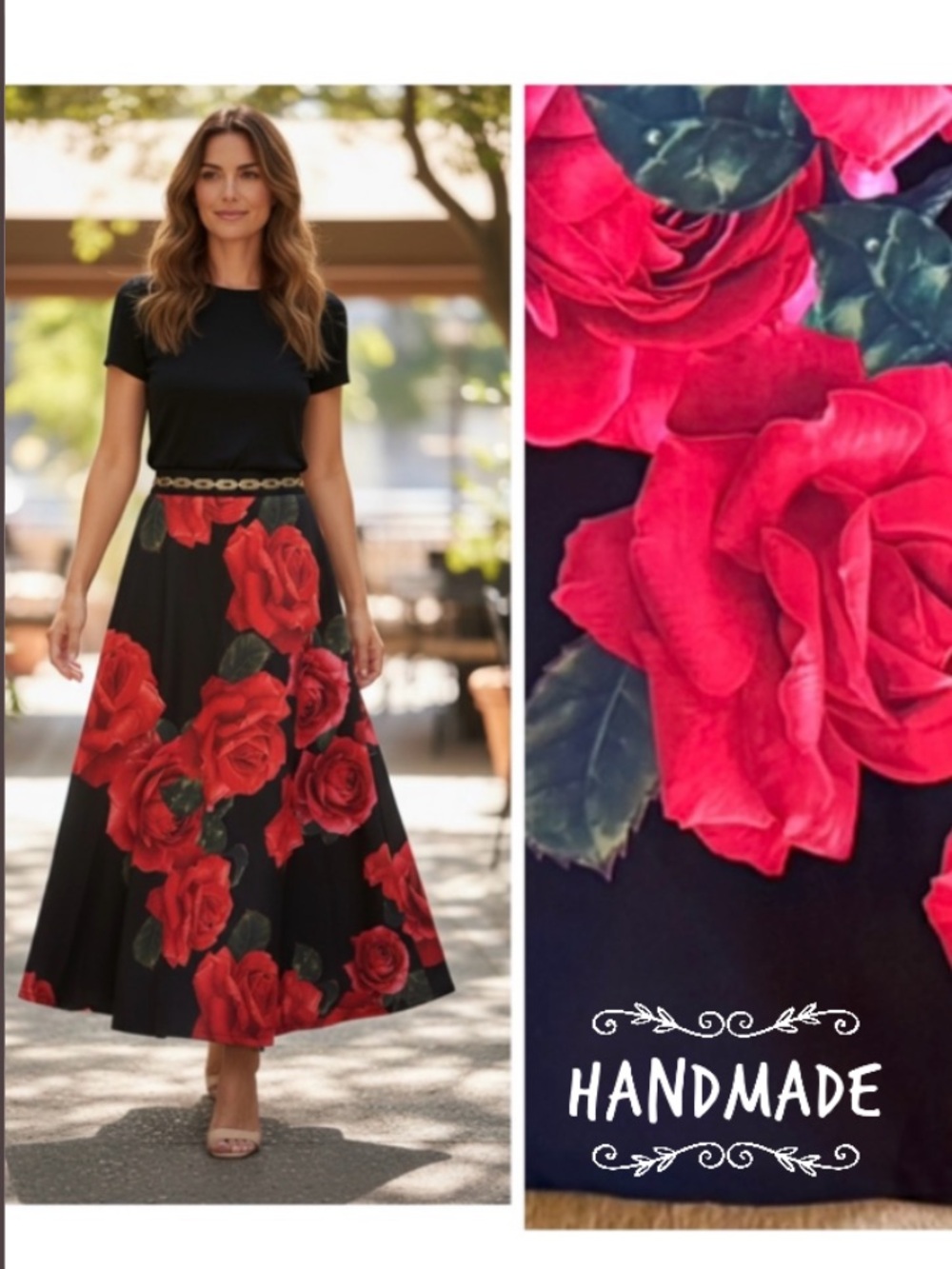 Handmade Roses Midi Tulle Skirt Women’s 10/12